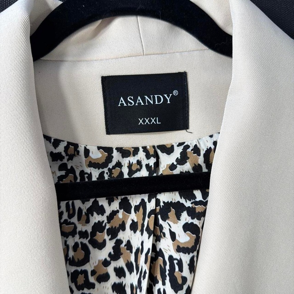 ASANDY Cream Leopard Cuff Blazer – Size XXXL - Picture 4 of 6